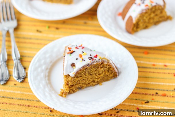 Brown Butter Pumpkin Coconut Cake with fall decor