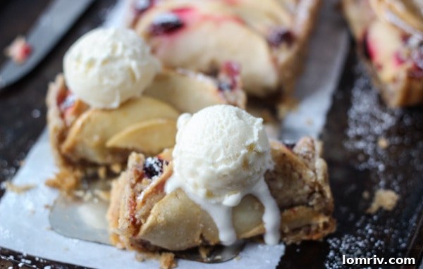 Gluten-Free Apple Almond Tart - a close-up of the delicious filling