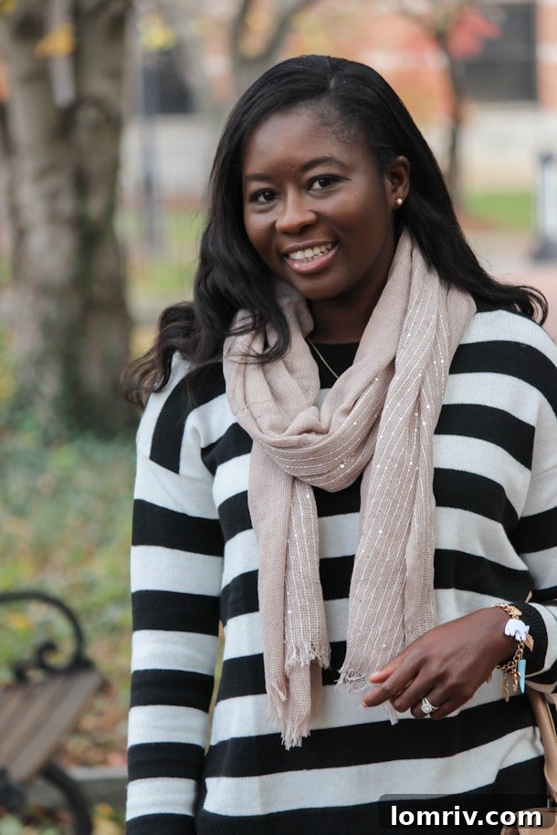 Fall outfit with Striped Sweater 