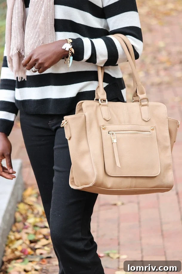 Fall outfit with Striped Sweater 