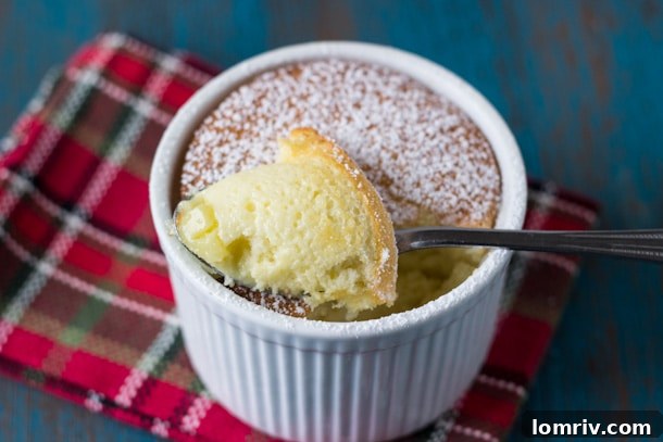 Eggnog Pudding Cake- pillowy and gooey eggnog cake for the holidays!