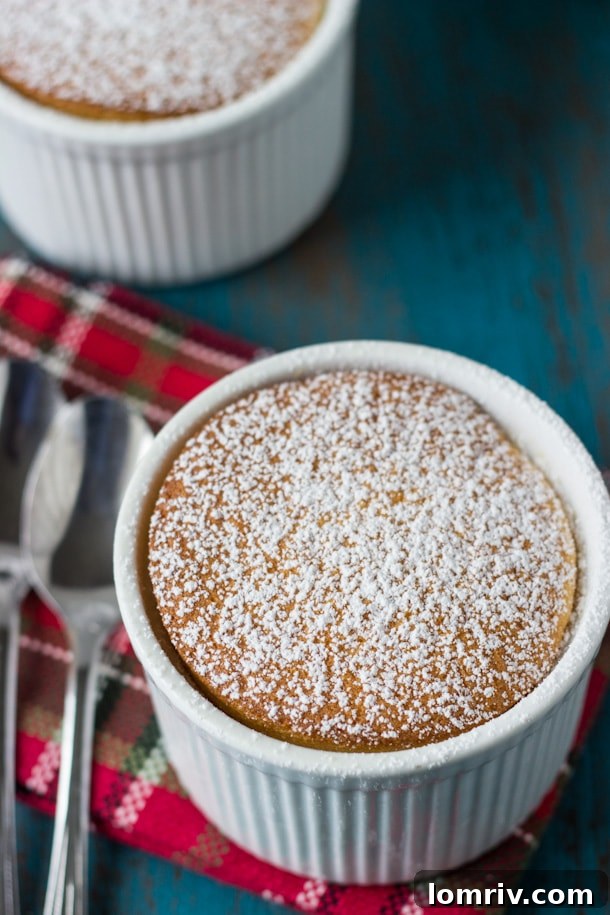 Eggnog Pudding Cake- pillowy and gooey eggnog cake for the holidays!