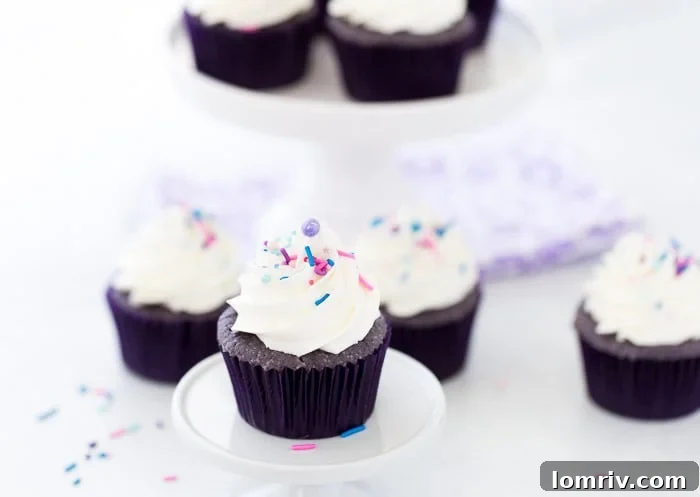 Purple velvet cupcakes are a deliciously fun twist on red velvet cake. Rich and chocolaty, with a beautiful purple hue, they're perfect for any celebration.