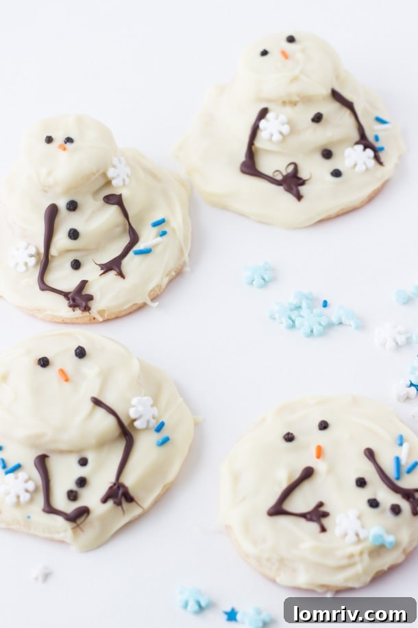 Adorable Melting Snowmen Cookies for the Holidays