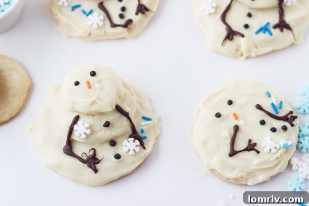 Melting Snowmen Cookies Ready for Decorating