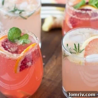 Sparkling Grapefruit Rosemary Cocktail
