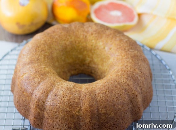 Grapefruit-Orange-Pound Cake slices arranged elegantly on a serving plate, highlighting the moist texture and vibrant citrus flavors within.