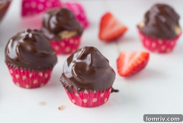 Finished Mini Chocolate Covered Strawberry Cupcakes