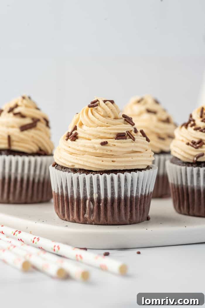 Chocolate Cupcakes with Peanut Butter Buttercream