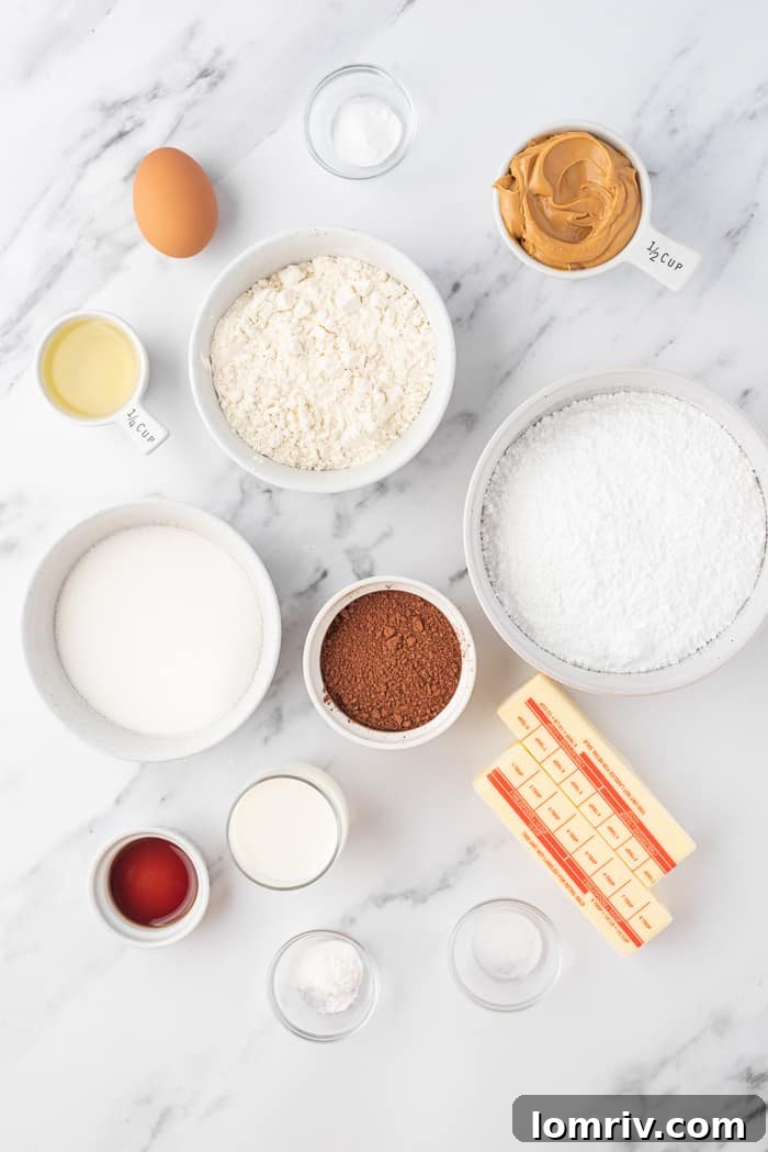 All ingredients laid out for baking