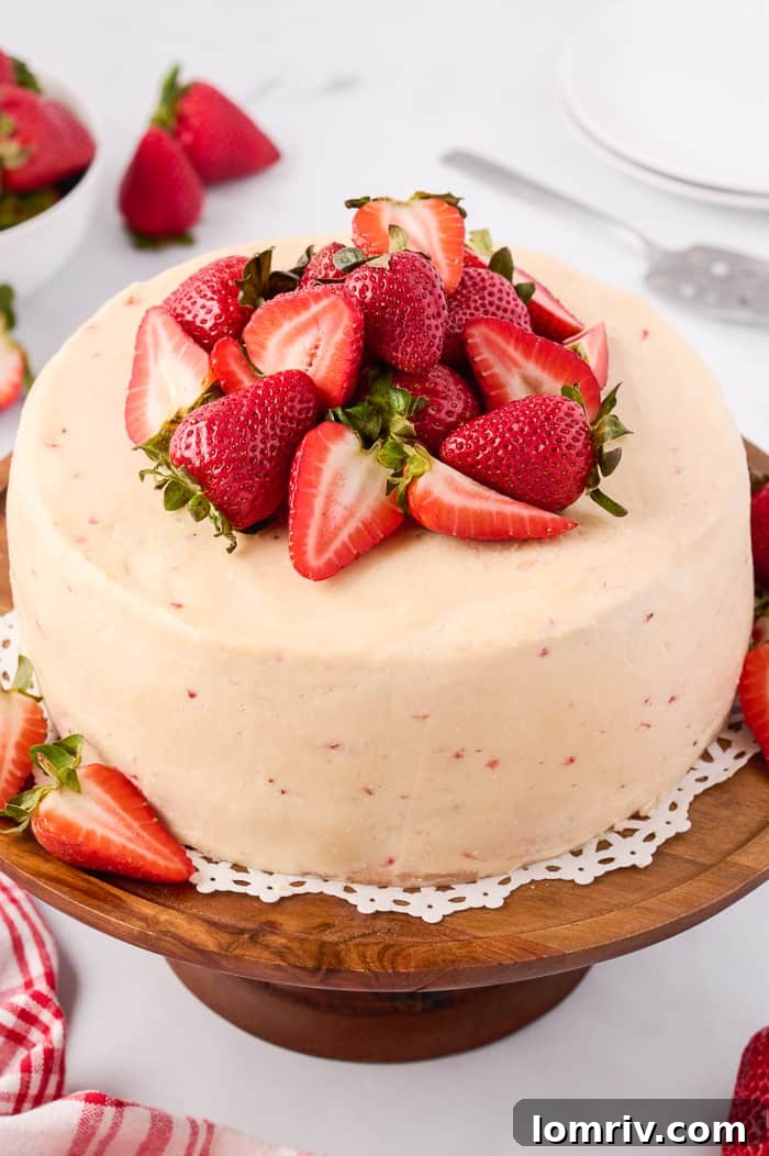 Strawberry Cake with Strawberry Meringue Buttercream
