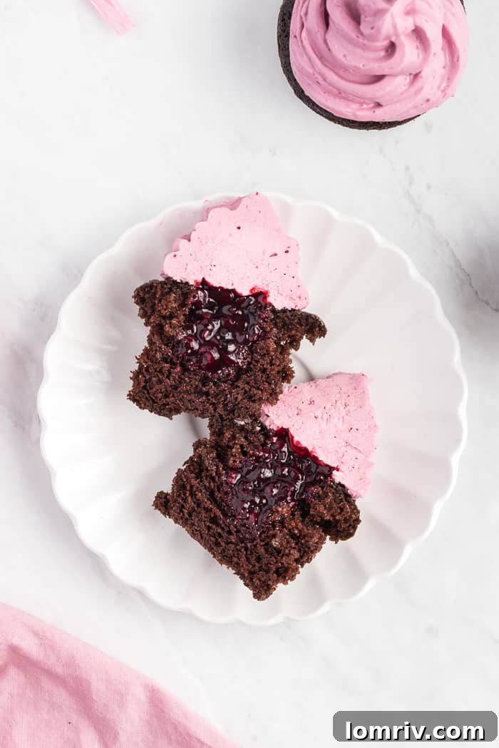 Multiple Chocolate Red Wine Cupcakes arranged beautifully