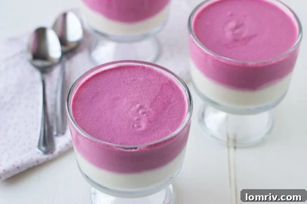 Delicious Beet Panna Cotta layered with Lemon Mousse