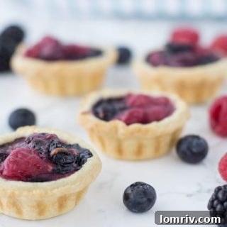 Mixed Berry Mini Tarts, ready for serving