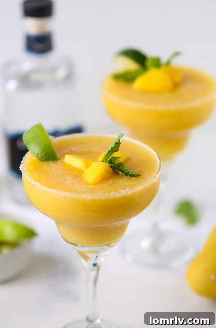 Refreshing Frozen Mango Margaritas with Vanilla and Orange Blossom